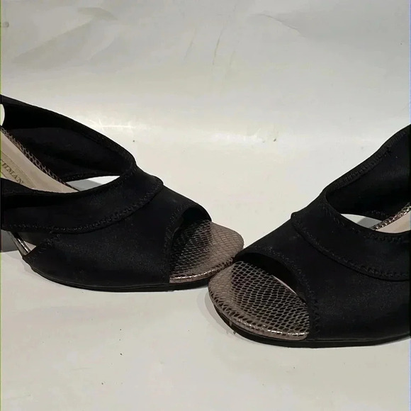 Dana Buchman slingback heels black 8‎ event cocktail party wedding open toe work - Picture 5 of 8